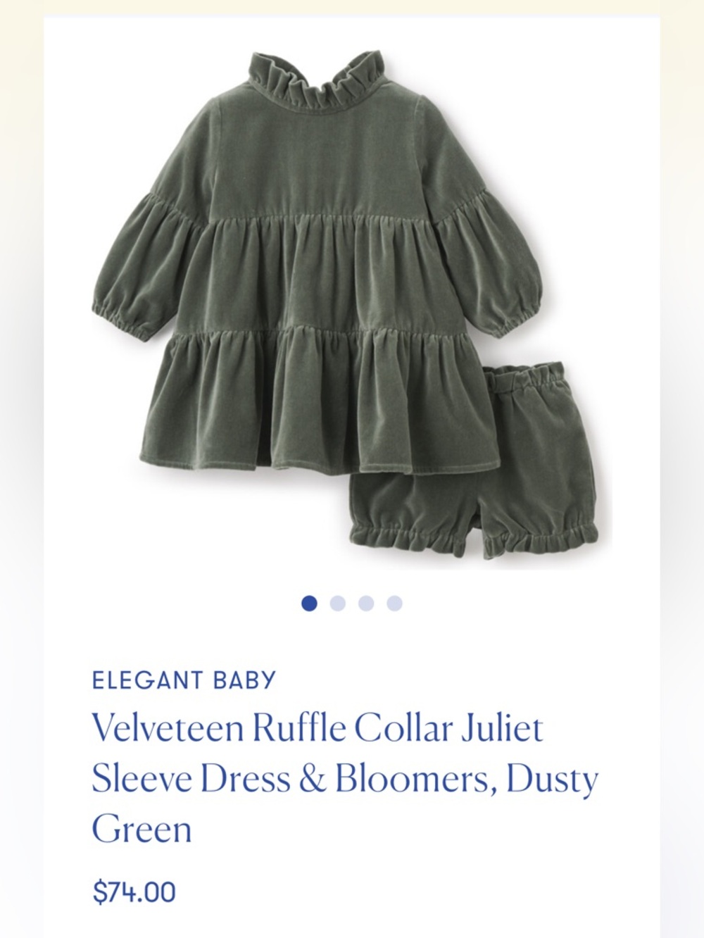 Ruffle collar Juliet sleeve dress & bloomers